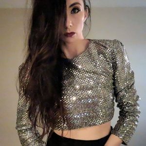 Fun Flashy Vintage 80s-90s Women's Top